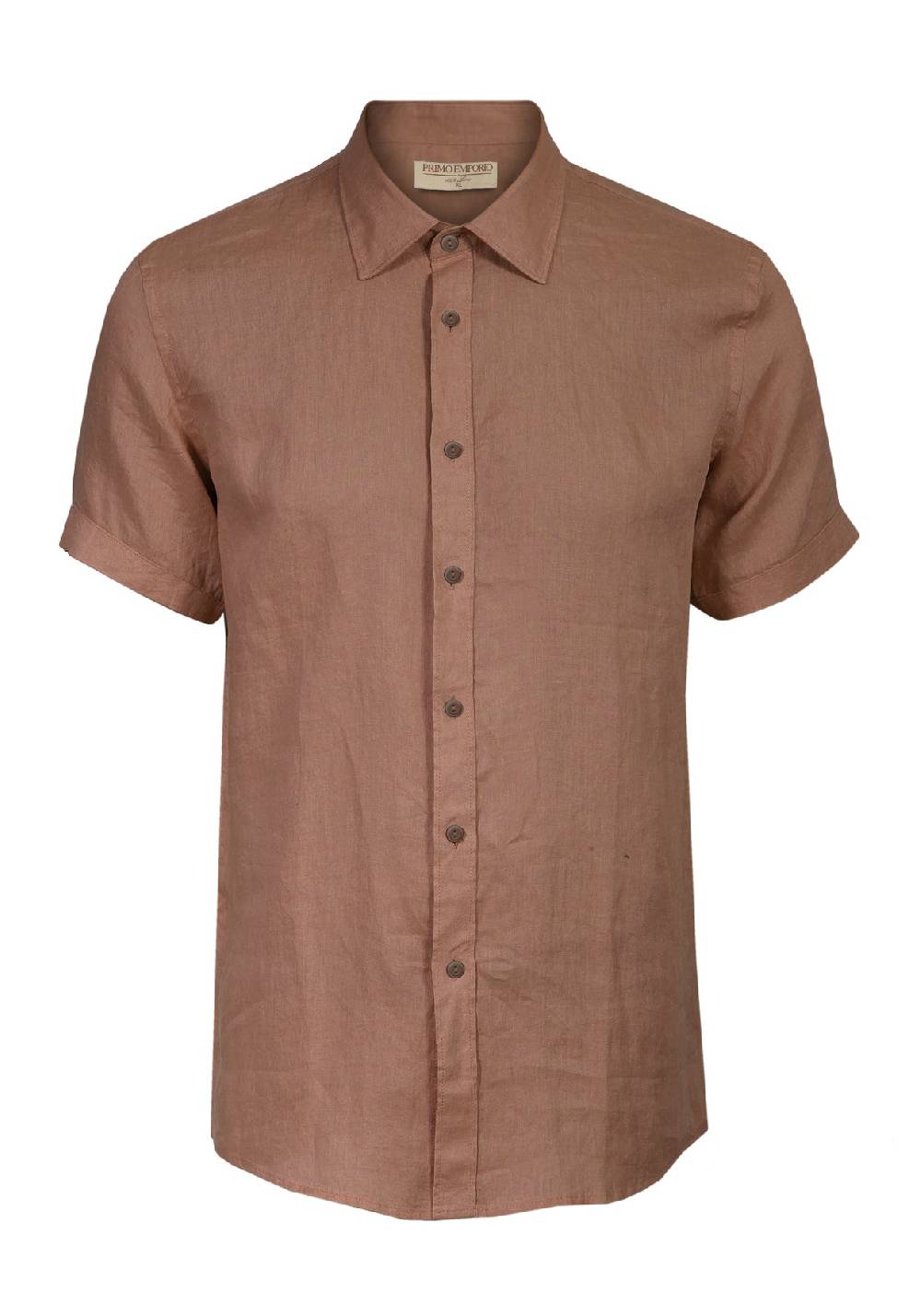 Primo Emporio Camicia Lino Mezza Manica - Tabacco