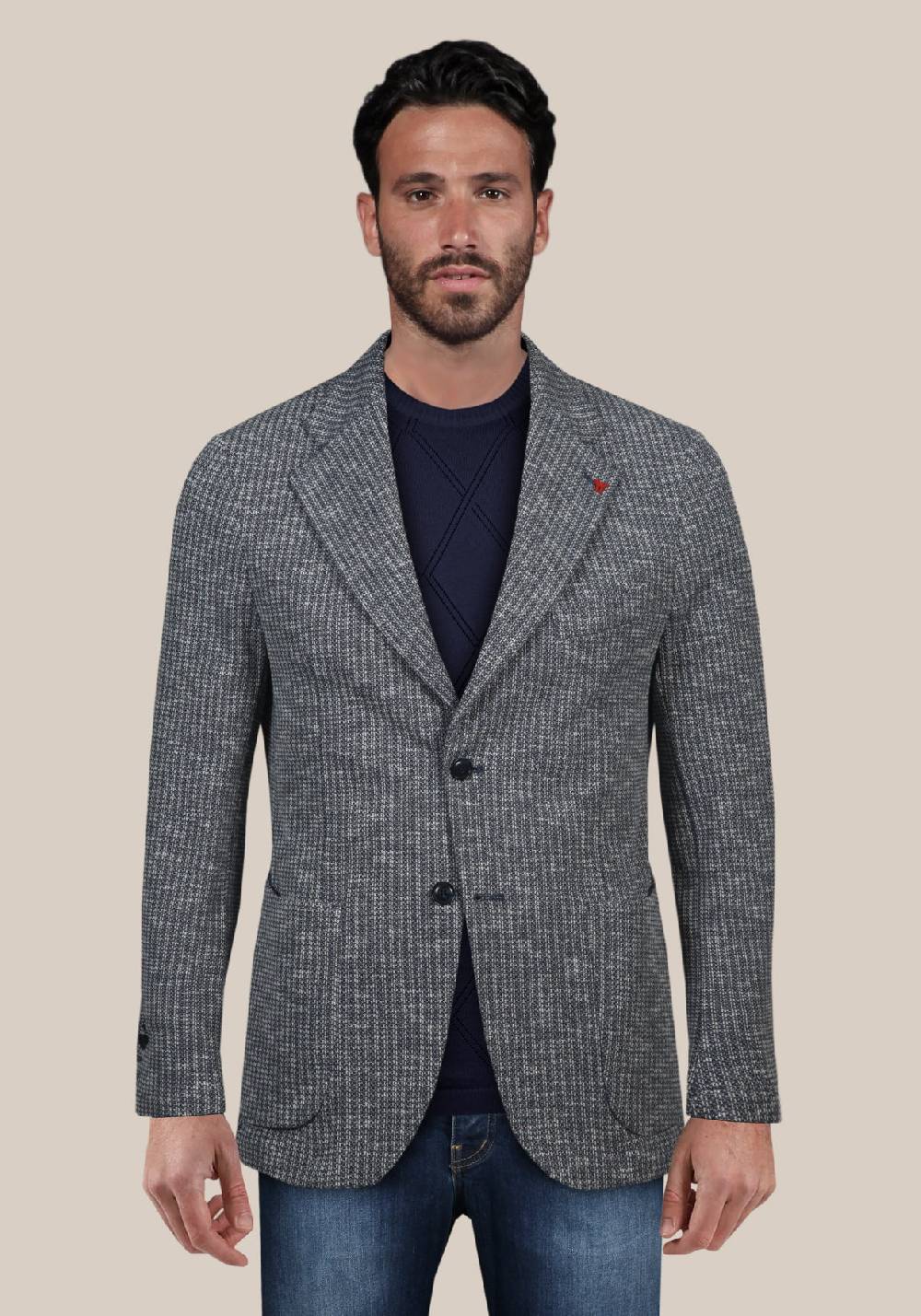 Primo Emporio Giacca In Maglia Con Micro Fantasia