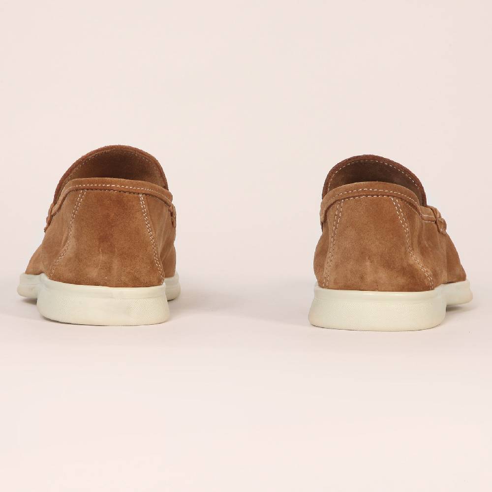 Primo Emporio Mocassino Camoscio Con Suola Panna