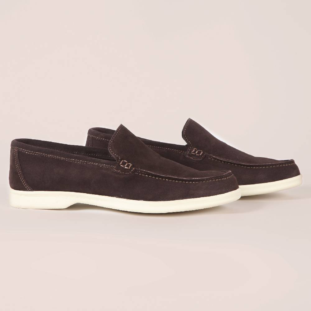 Primo Emporio Mocassino Camoscio Con Suola Panna