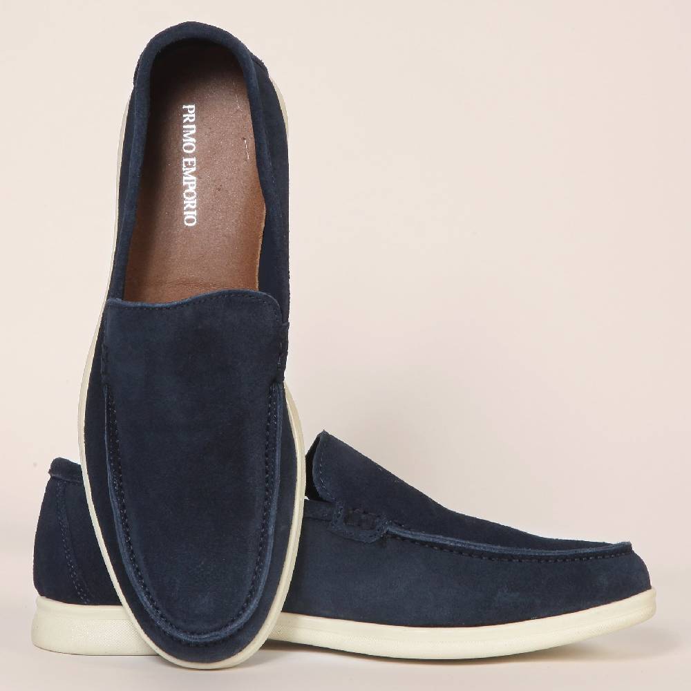 Primo Emporio Mocassino Camoscio Con Suola Panna