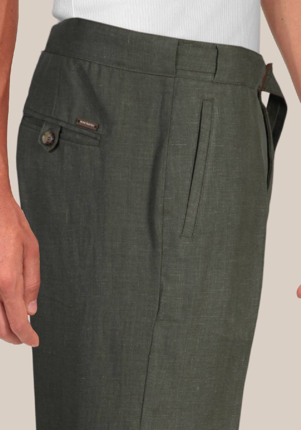 Primo Emporio Pantalone In Lino Con Fibia