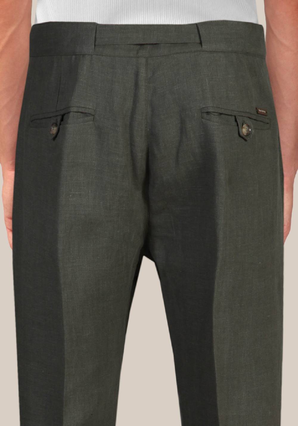 Primo Emporio Pantalone In Lino Con Fibia