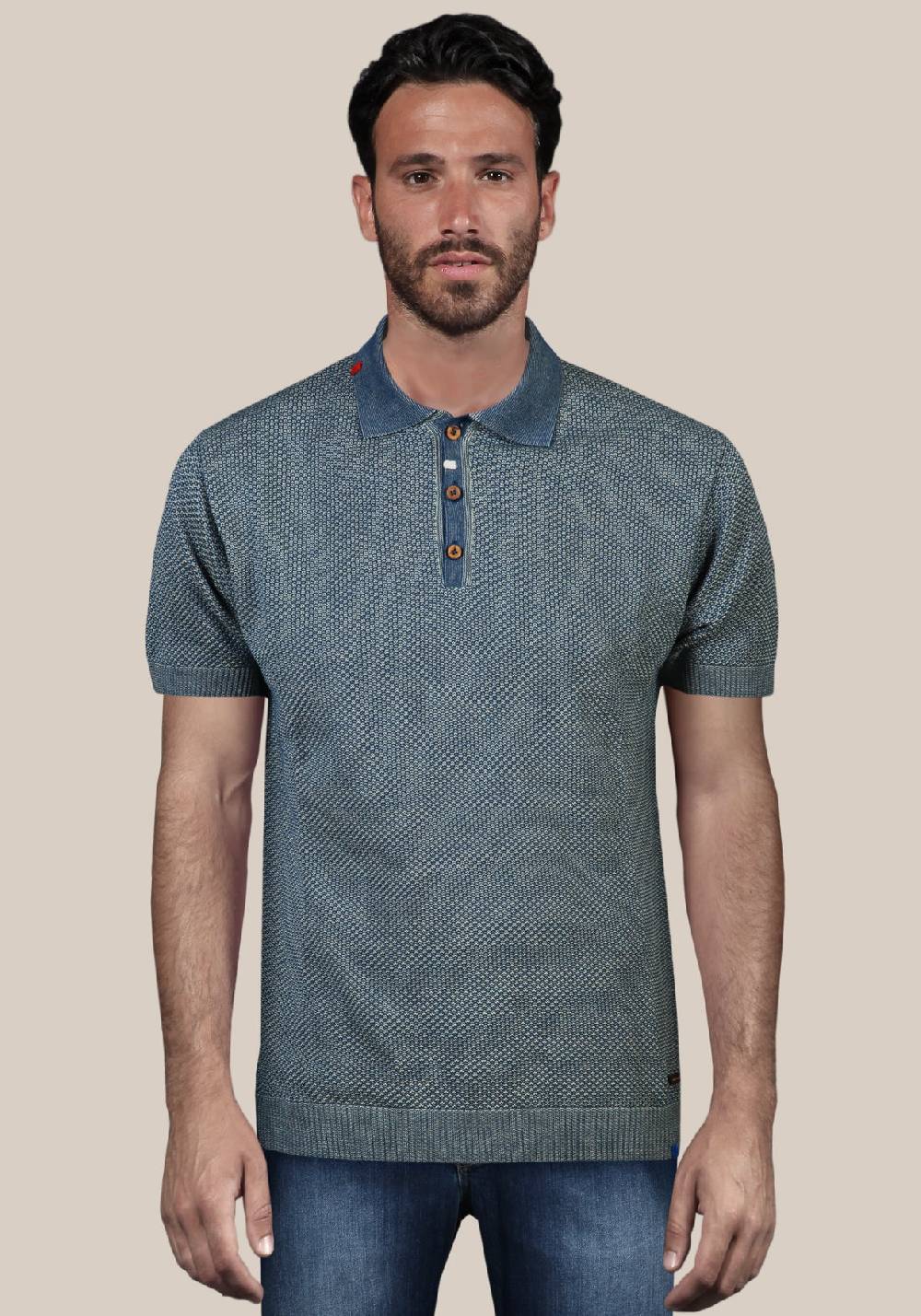 Primo Emporio Polo Punto Riso Con Filo A Contrasto