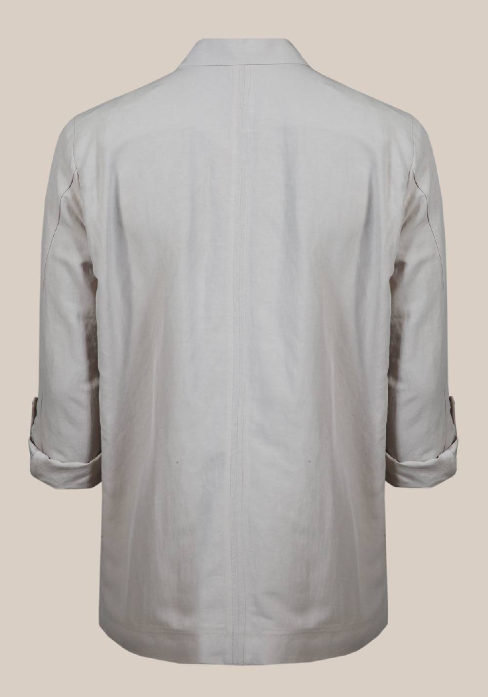 Primo Emporio Sahariana In Lino Maniche Risvoltate