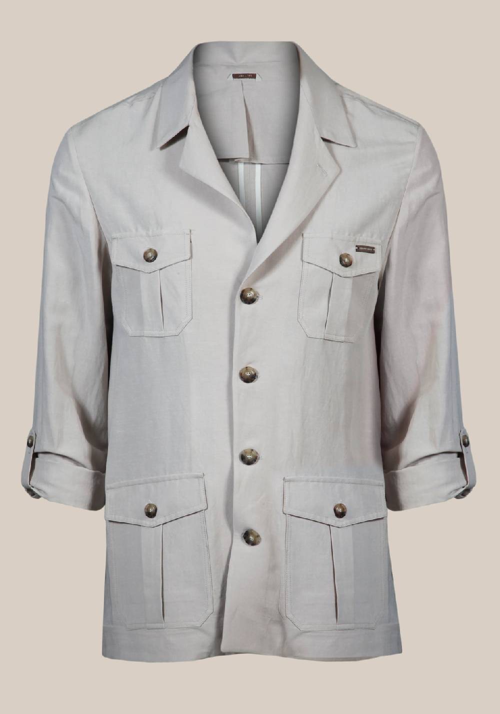 Primo Emporio Sahariana in Lino maniche risvoltate