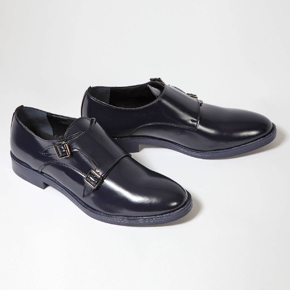 Primo Emporio Scarpa Doppia Fibbia Abrasivata In Pelle