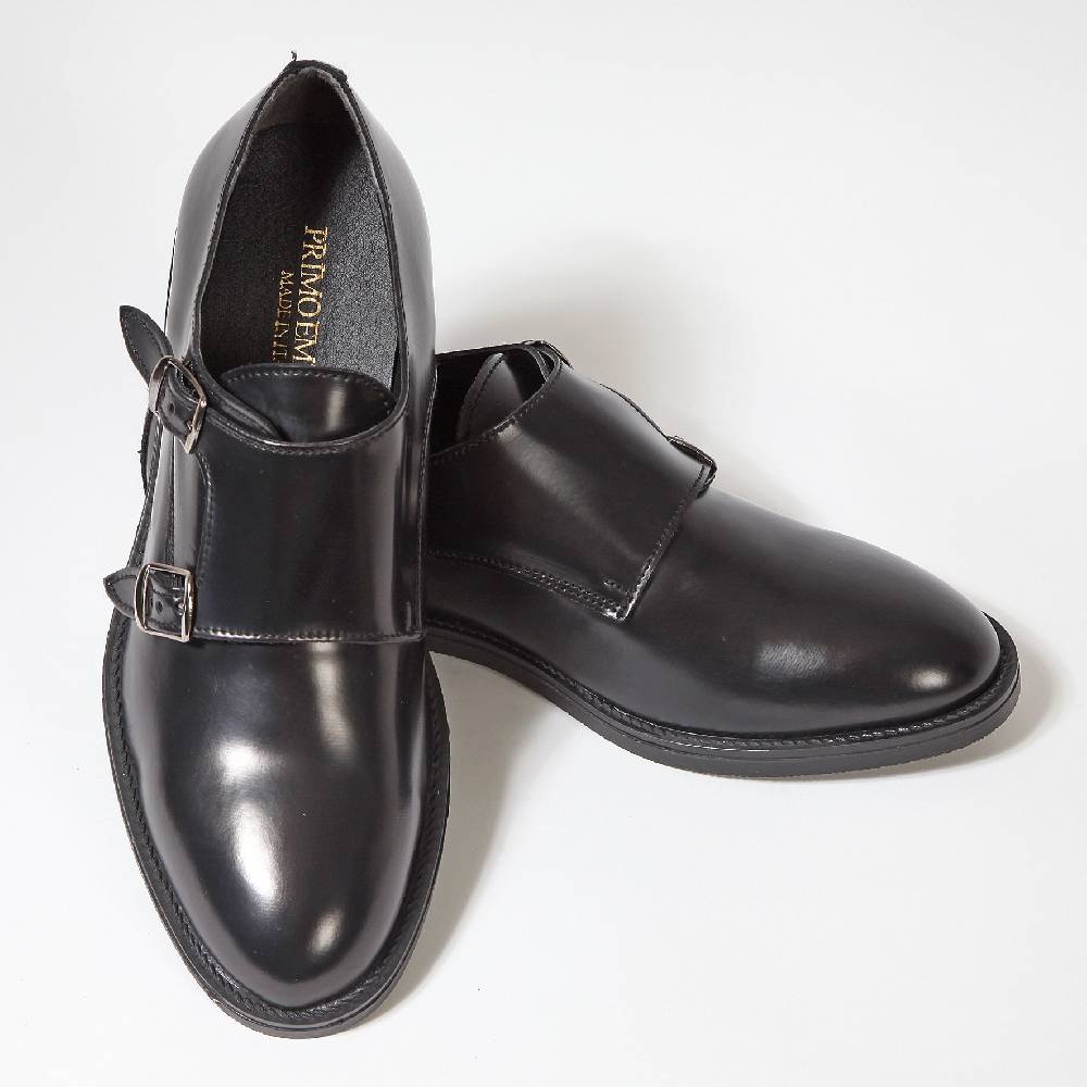 Primo Emporio Scarpa Doppia Fibbia Abrasivata In Pelle