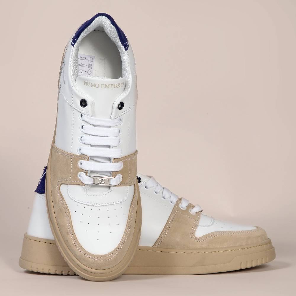 Primo Emporio Sneakers In Pelle Con Banda In Camoscio