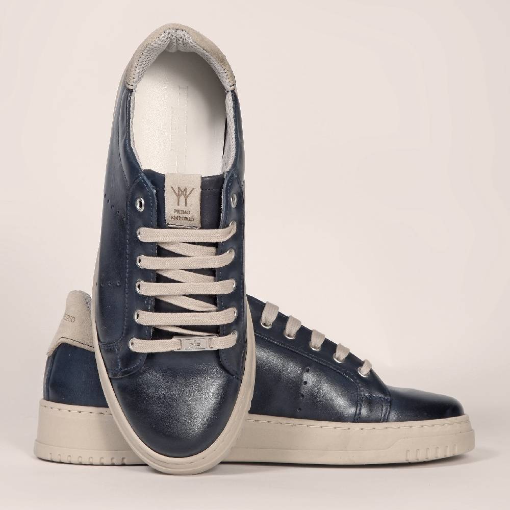 Primo Emporio Sneakers in pelle contrasto giallo interno