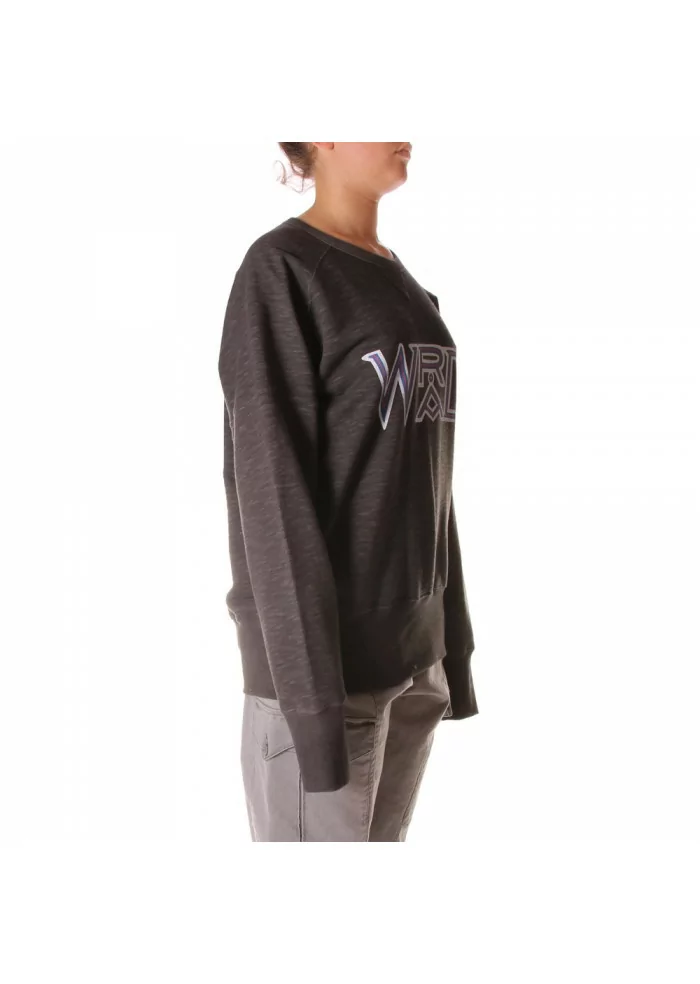 ABBIGLIAMENTO UNISEX FELPA COTONE ORGANICO LOGO GRIGIO WRAD