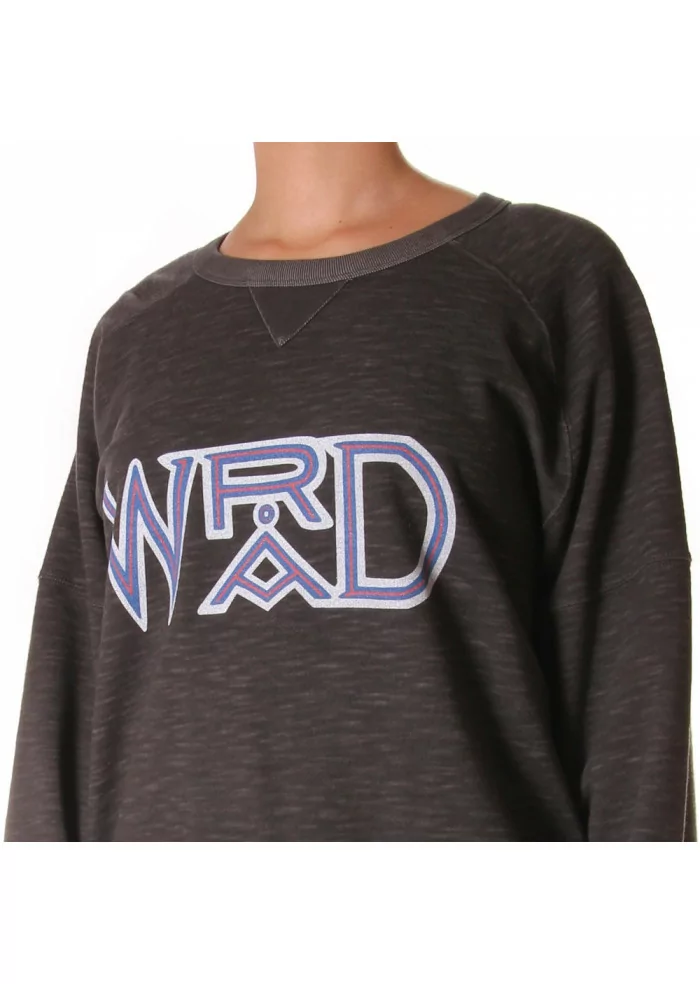 ABBIGLIAMENTO UNISEX FELPA COTONE ORGANICO LOGO GRIGIO WRAD