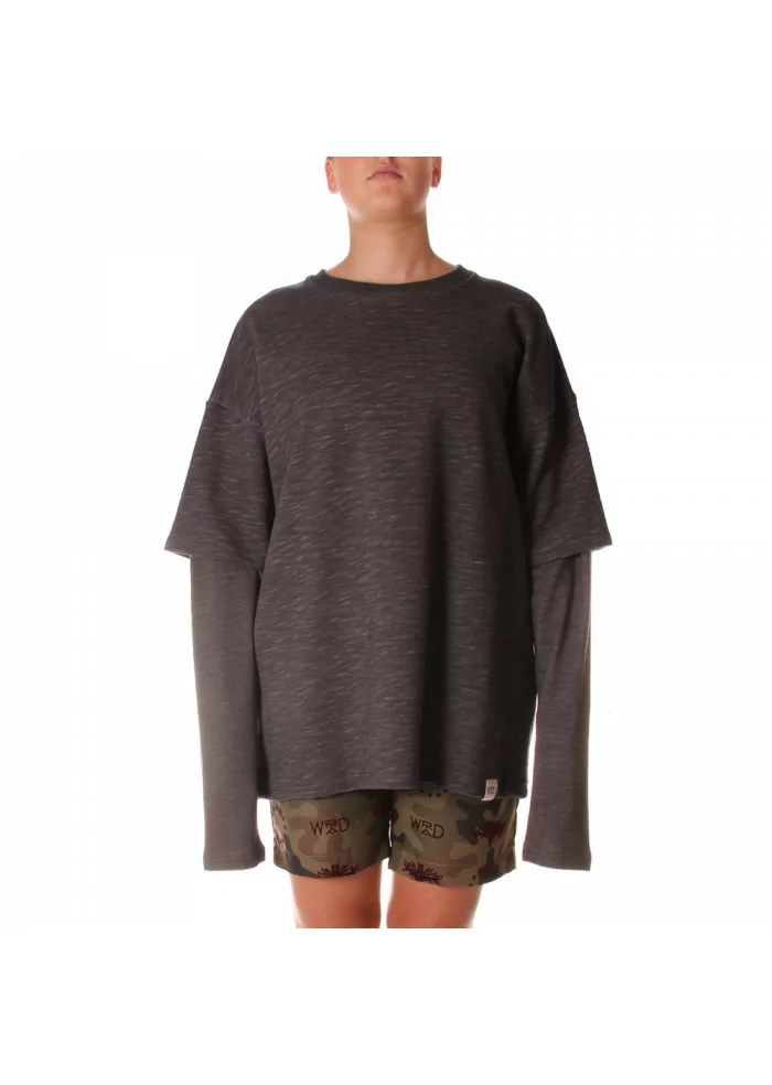 ABBIGLIAMENTO UNISEX FELPA COTONE ORGANICO T-SHIRT GRIGIO WRAD