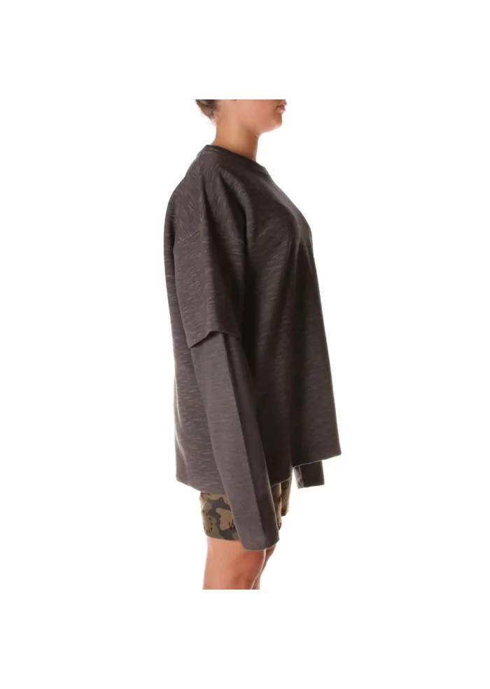 ABBIGLIAMENTO UNISEX FELPA COTONE ORGANICO T-SHIRT GRIGIO WRAD