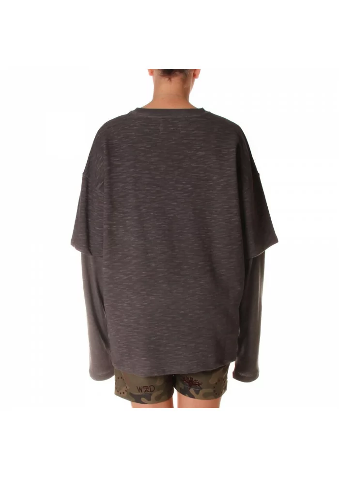 ABBIGLIAMENTO UNISEX FELPA COTONE ORGANICO T-SHIRT GRIGIO WRAD