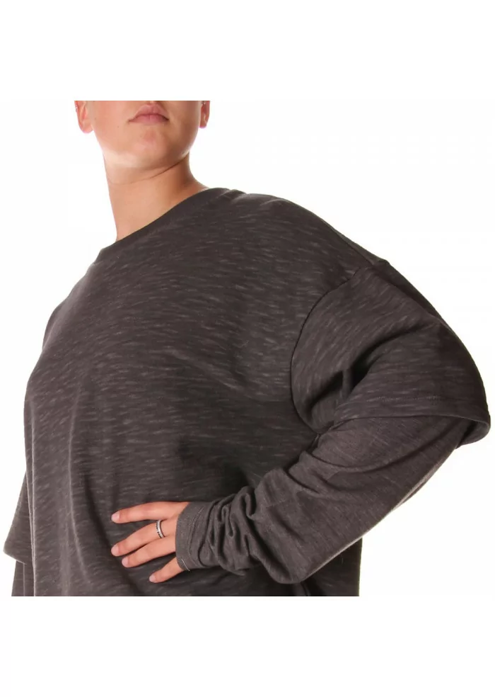 ABBIGLIAMENTO UNISEX FELPA COTONE ORGANICO T-SHIRT GRIGIO WRAD