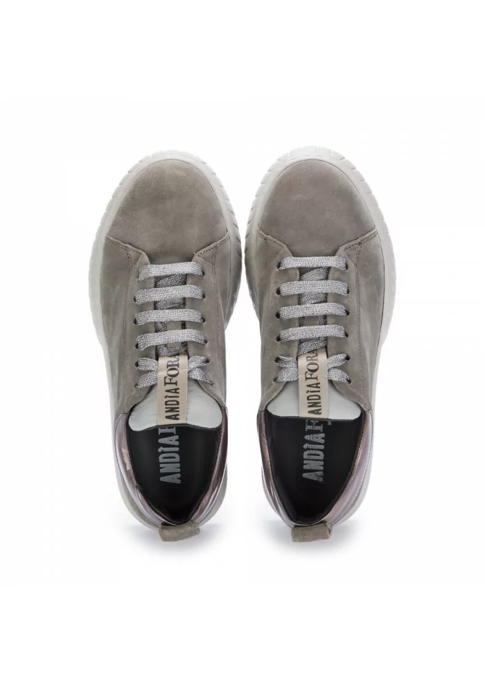 ANDIA FORA | SNEAKERS PLATFORM TOMAIA SCAMOSCIATA GRIGIO