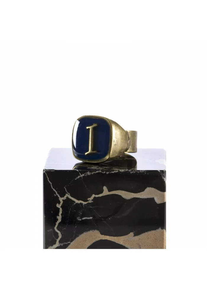 ANELLO DONNA UNIQUE | LETTERA 'I' BLU SCURO