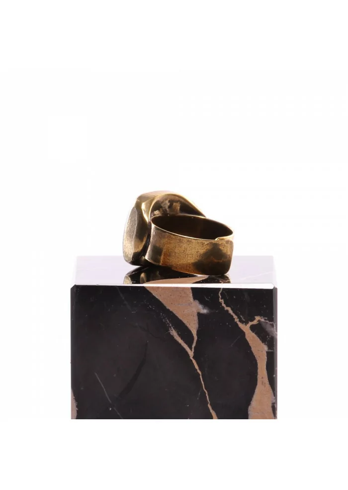 ANELLO DONNA UNIQUE | LETTERA V BLU