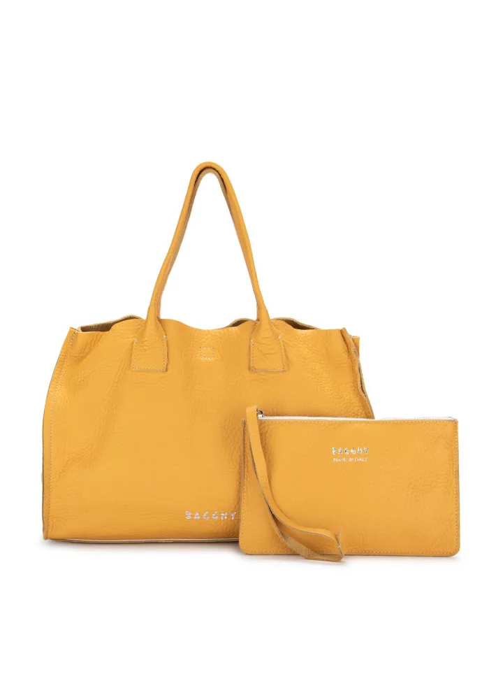BAGGHY | BORSA A MANO PELLE GIALLO SENAPE