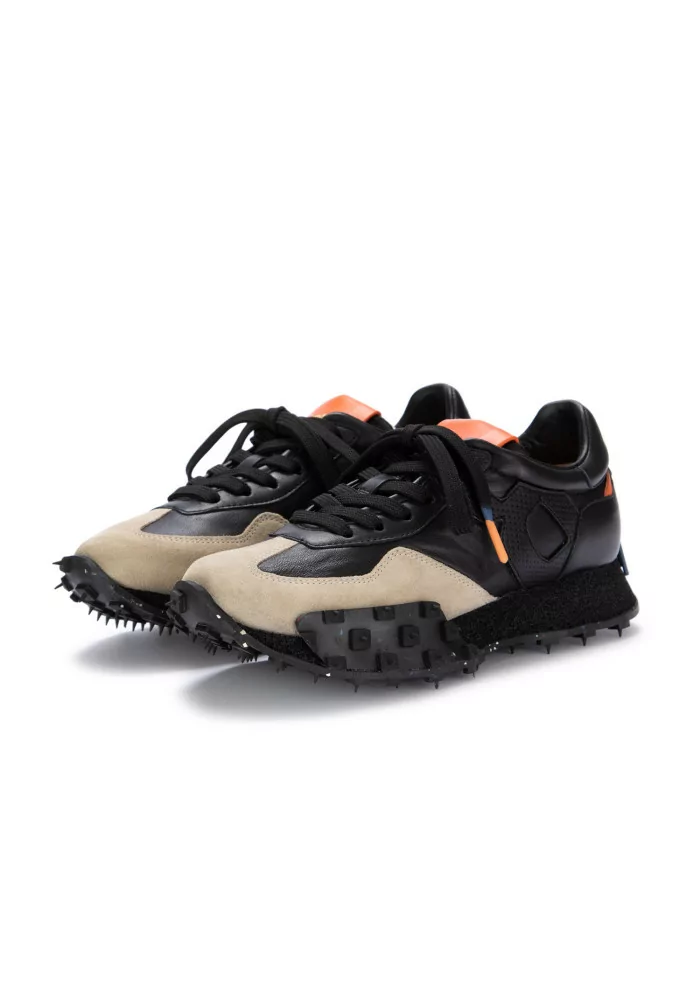 BARRACUDA | SNEAKERS PELLE CAMOSCIO NERO BEIGE