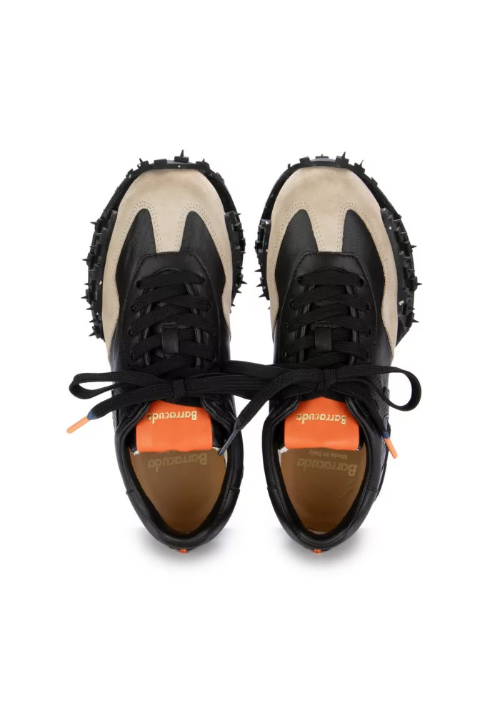 BARRACUDA | SNEAKERS PELLE CAMOSCIO NERO BEIGE