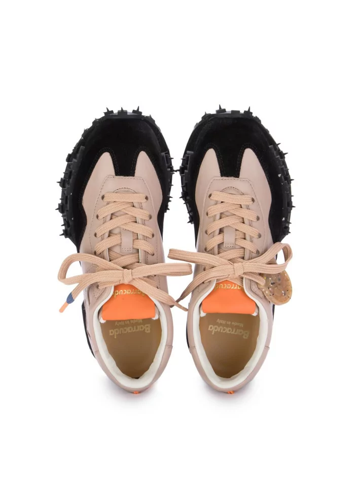 BARRACUDA | SNEAKERS PELLE CAMOSCIO ROSA NUDE NERO