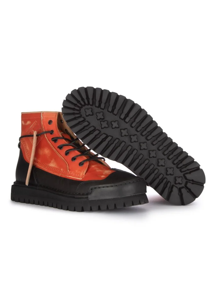 BNG REAL SHOES | SNEAKERS ALTE LA BIKER ARANCIONE NERO