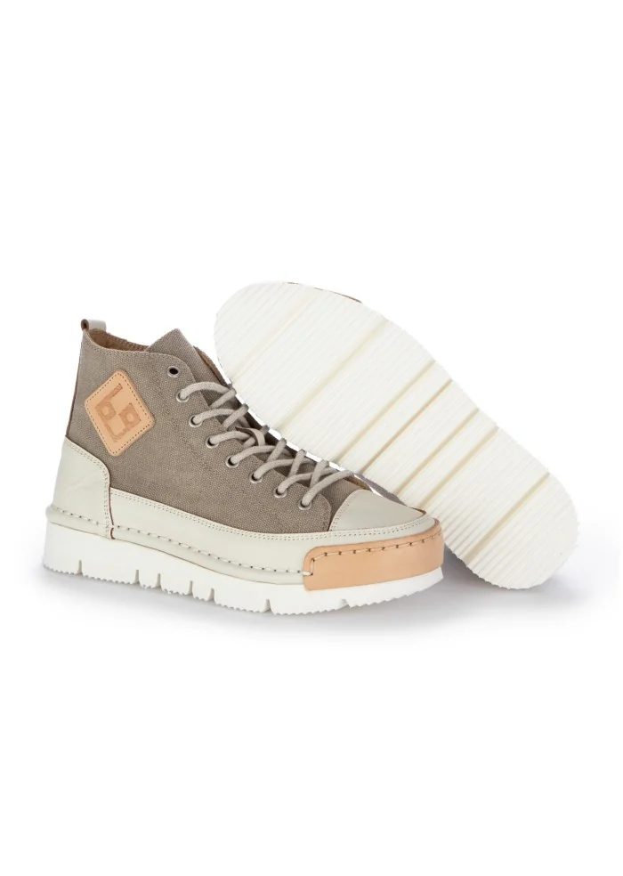 BNG REAL SHOES | SNEAKERS LA COCCO HIGH GRIGIO TORTORA PANNA