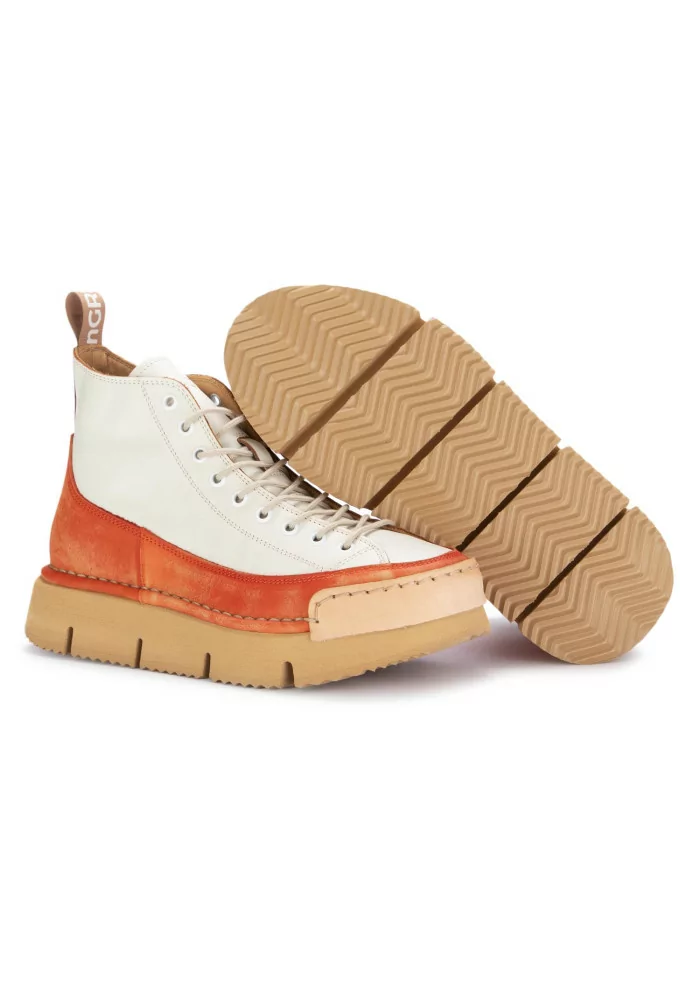 BNG REAL SHOES | SNEAKERS LA DINAMICA BIANCO PANNA ARANCIONE