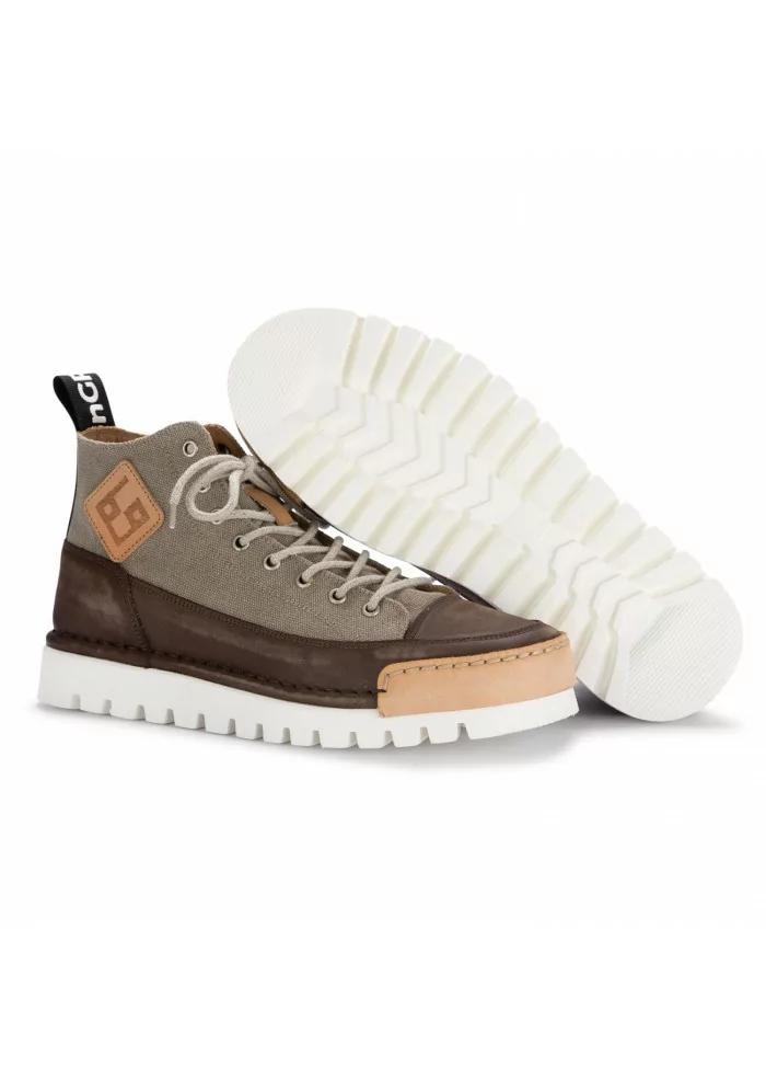 BNG REAL SHOES | SNEAKERS LA MOKA CANVAS HIGH MARRONE CACHI