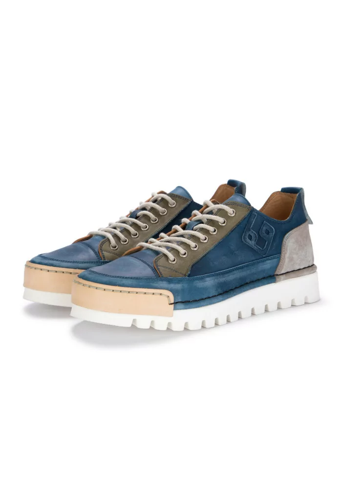 BNG REAL SHOES | SNEAKERS LA PATCH PELLE BLU JEANS