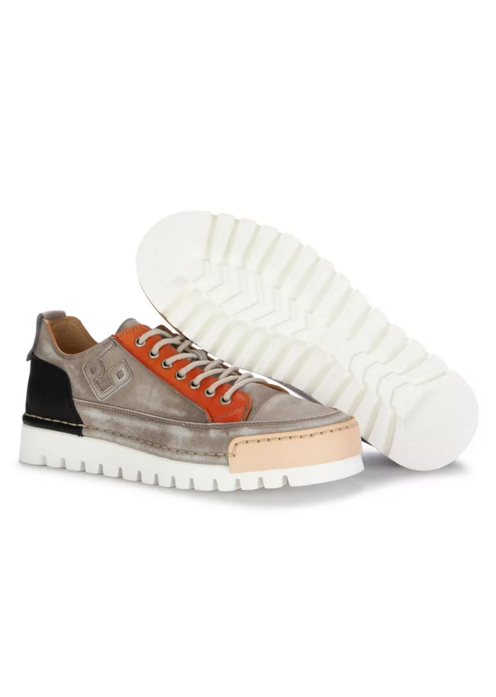 BNG REAL SHOES | SNEAKERS LA PATCH PELLE GRIGIO TORTORA