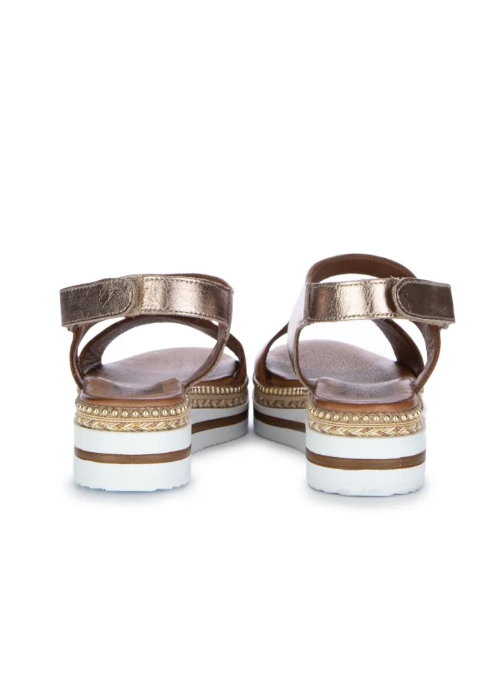 BUENO | SANDALI BICOLOR MARRONE METALLICO