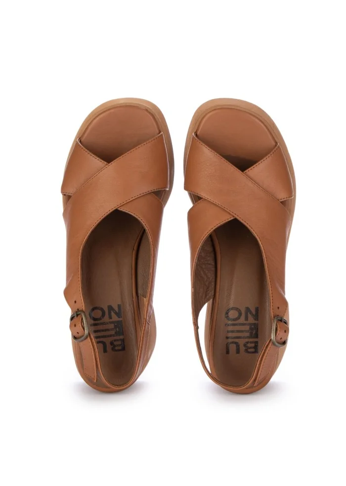 BUENO | SANDALI CON TACCO PELLE MARRONE