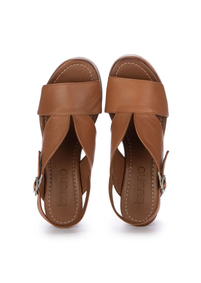 BUENO | SANDALI CON ZEPPA MARRONE