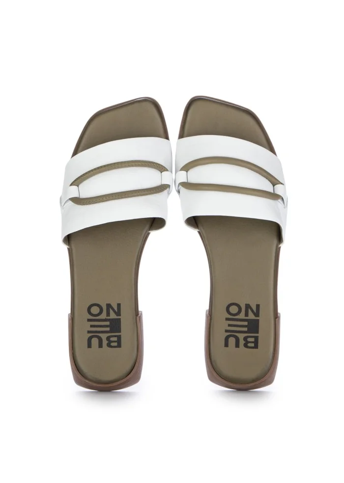 BUENO | SANDALI DECORAZIONE A CONTRASTO BIANCO VERDE