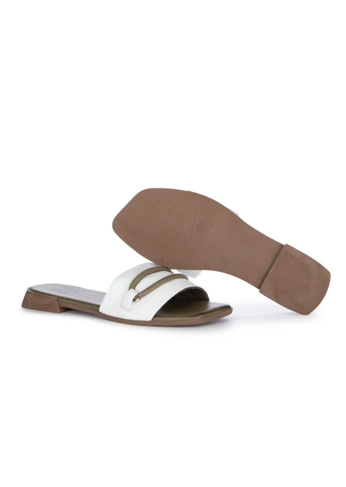 BUENO | SANDALI DECORAZIONE A CONTRASTO BIANCO VERDE