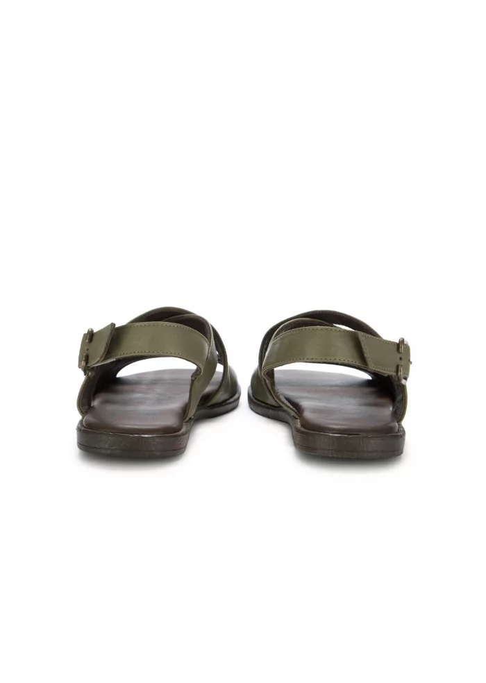 BUENO | SANDALI INCROCIATI PELLE VERDE MILITARE