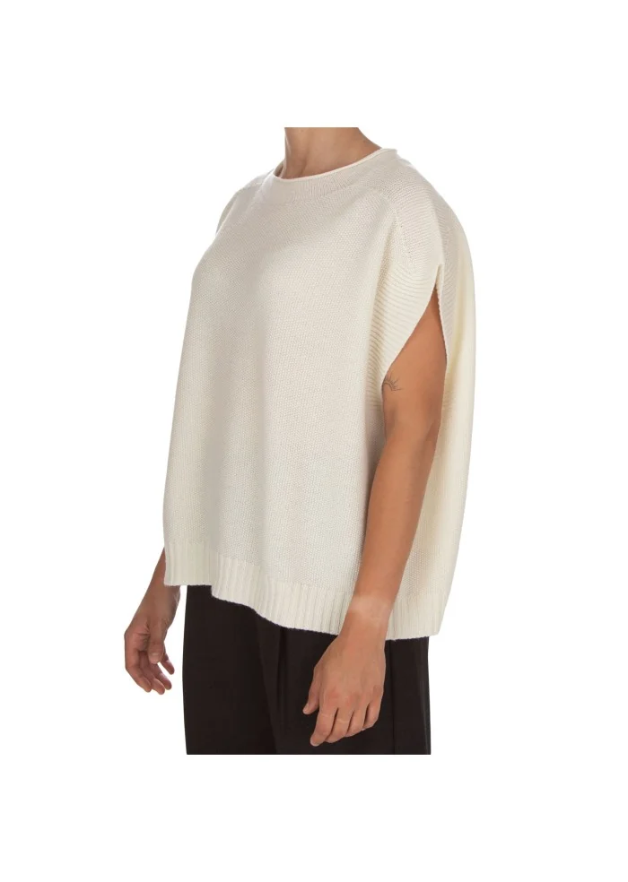 CASHMERE ISLAND | TOP SMANICATO CERTALDO BIANCO POLARE