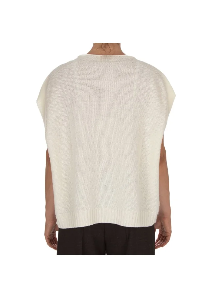 CASHMERE ISLAND | TOP SMANICATO CERTALDO BIANCO POLARE