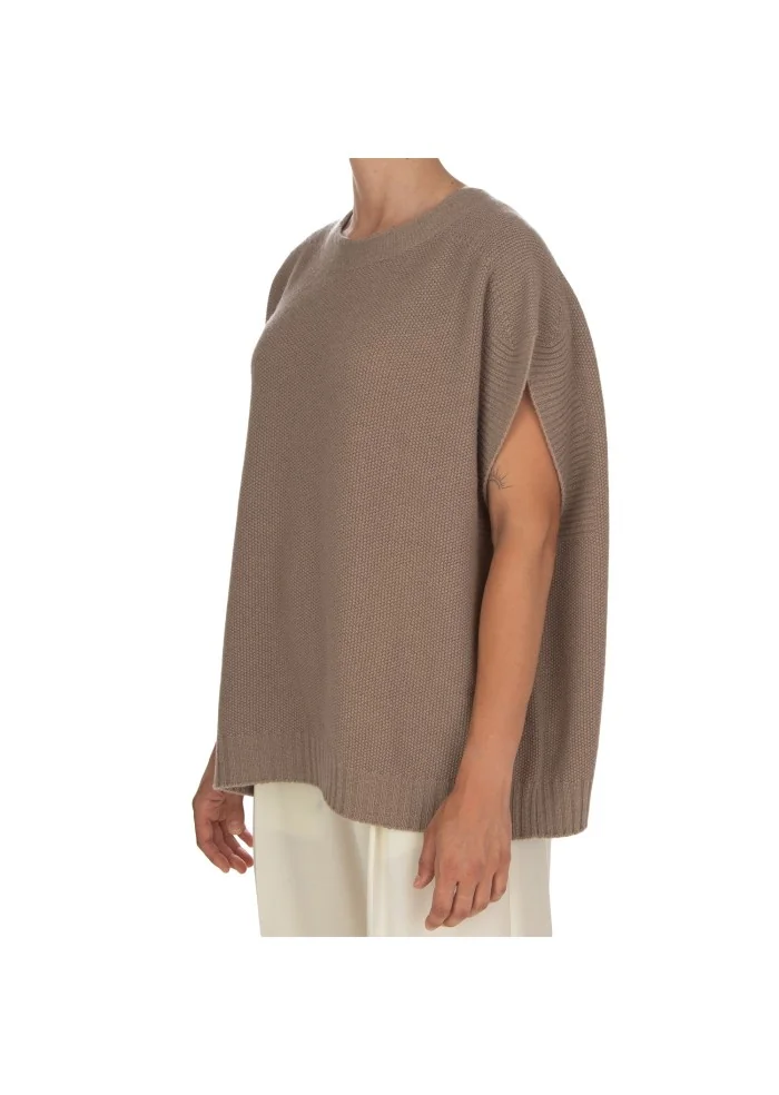 CASHMERE ISLAND | TOP SMANICATO CERTALDO GRIGIO TORTORA