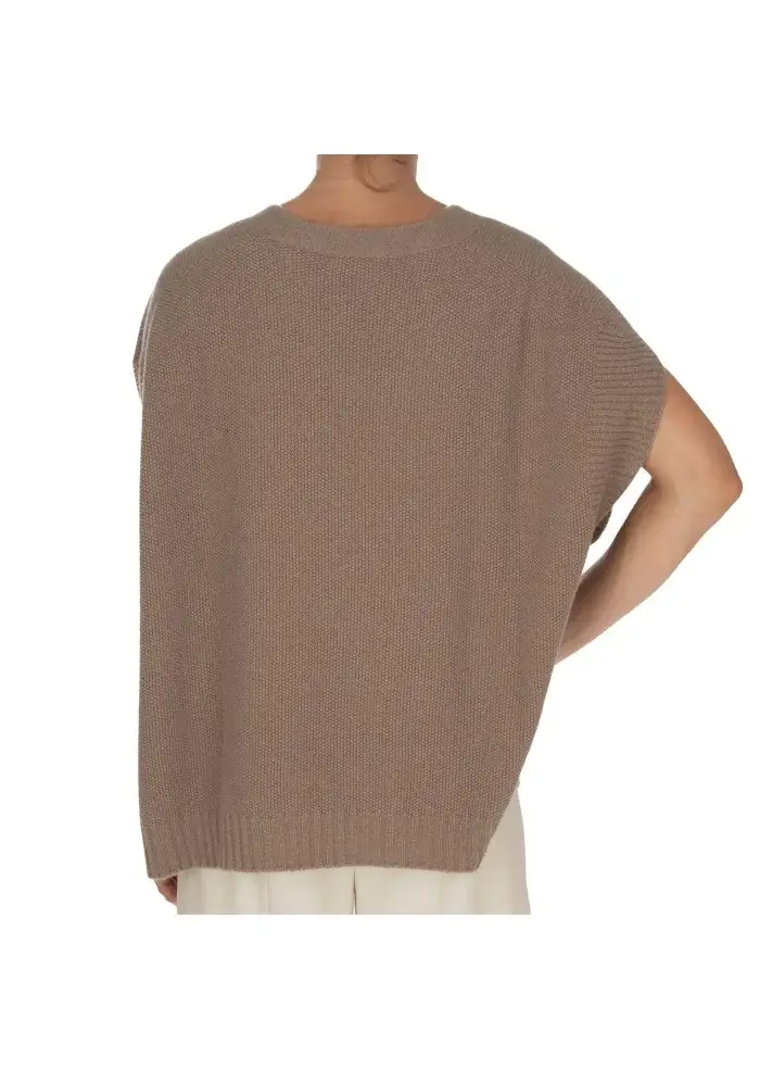 CASHMERE ISLAND | TOP SMANICATO CERTALDO GRIGIO TORTORA