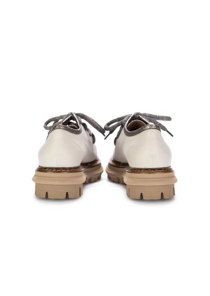 CATERINA C | SCARPE ALLACCIATE PELLE CAVALLINO AVORIO MARRONE