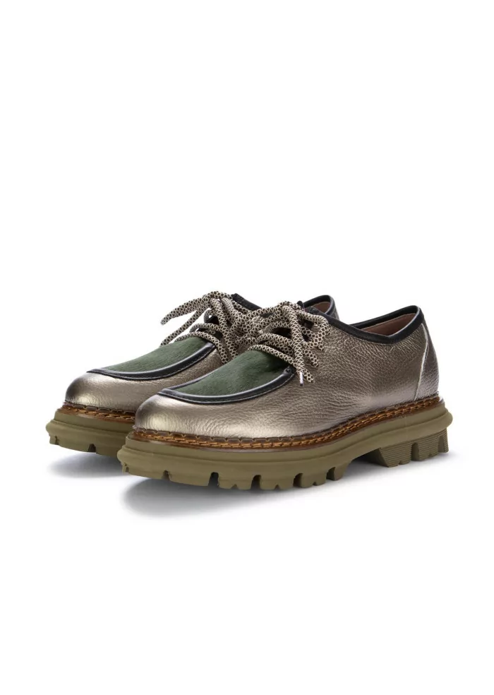 CATERINA C | SCARPE ALLACCIATE PELLE CAVALLINO BRONZO VERDE