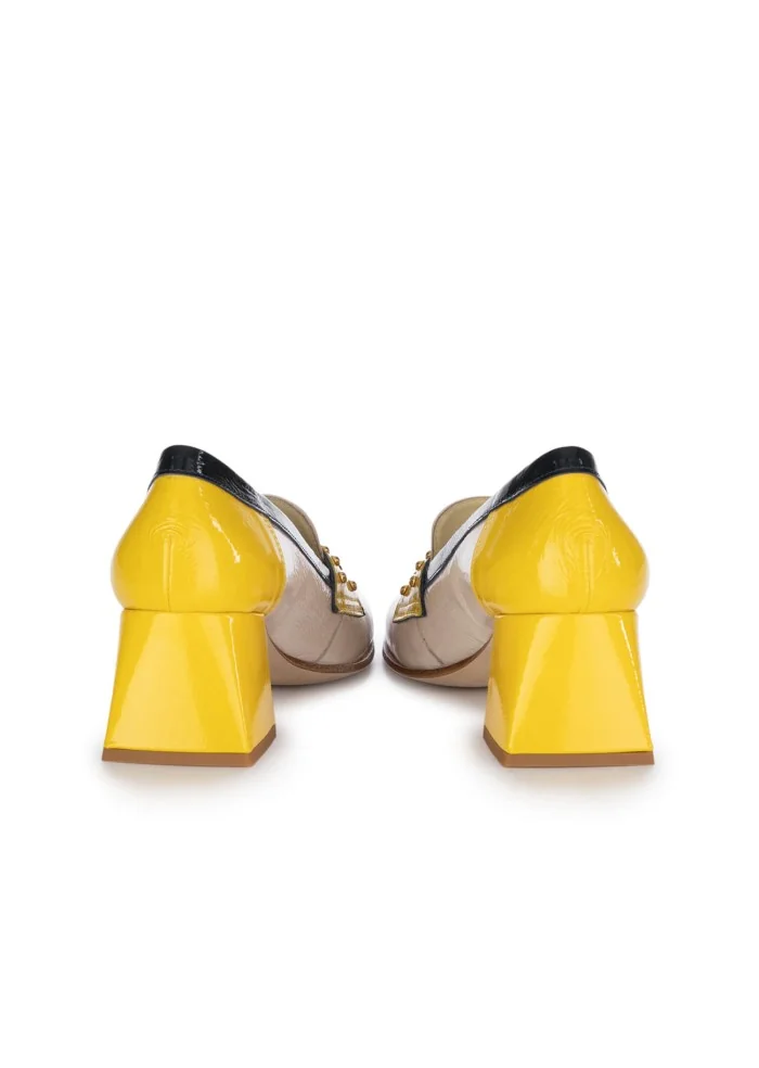 CATERINA C | SCARPE CON TACCO PELLE GIALLO ROSA CIPRIA
