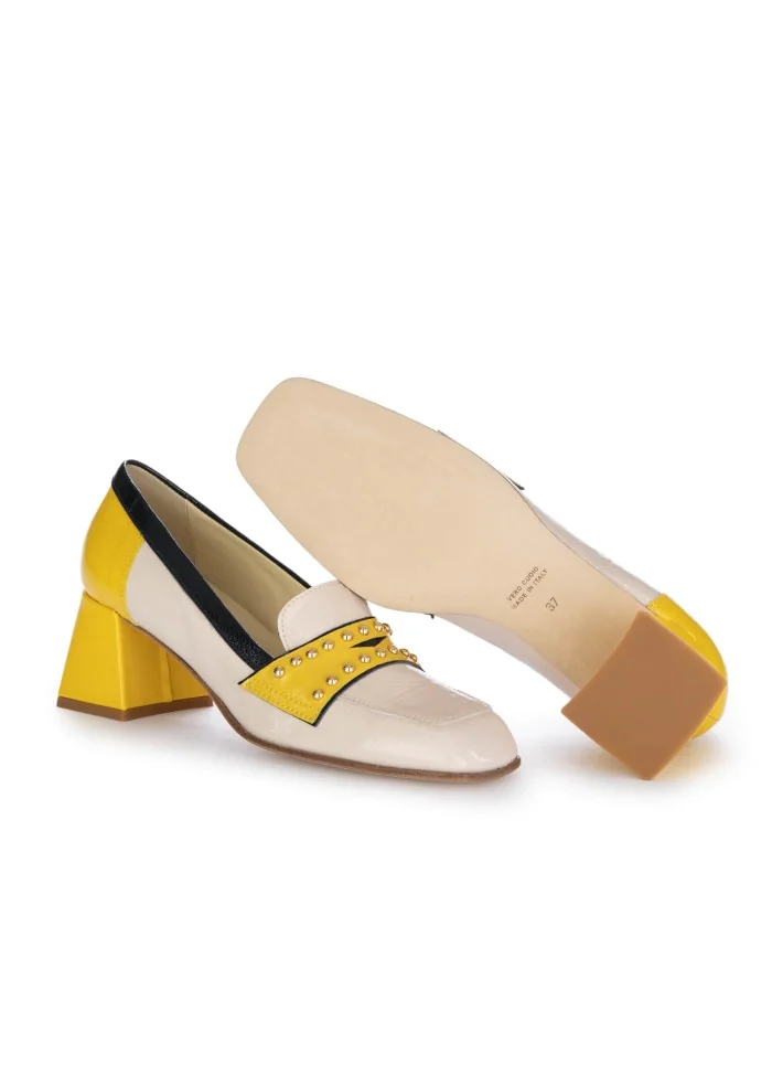 CATERINA C | SCARPE CON TACCO PELLE GIALLO ROSA CIPRIA