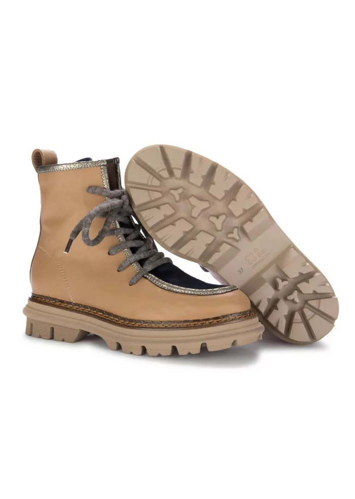 CATERINA C | STIVALETTI PELLE CAVALLINO MARRONE BLU