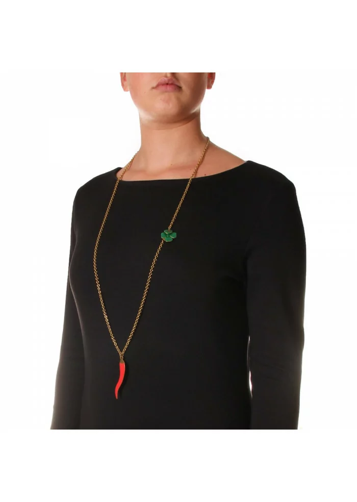 COLLANA DONNA UNIQUE | CO 770 CORNO VERDE ROSSO