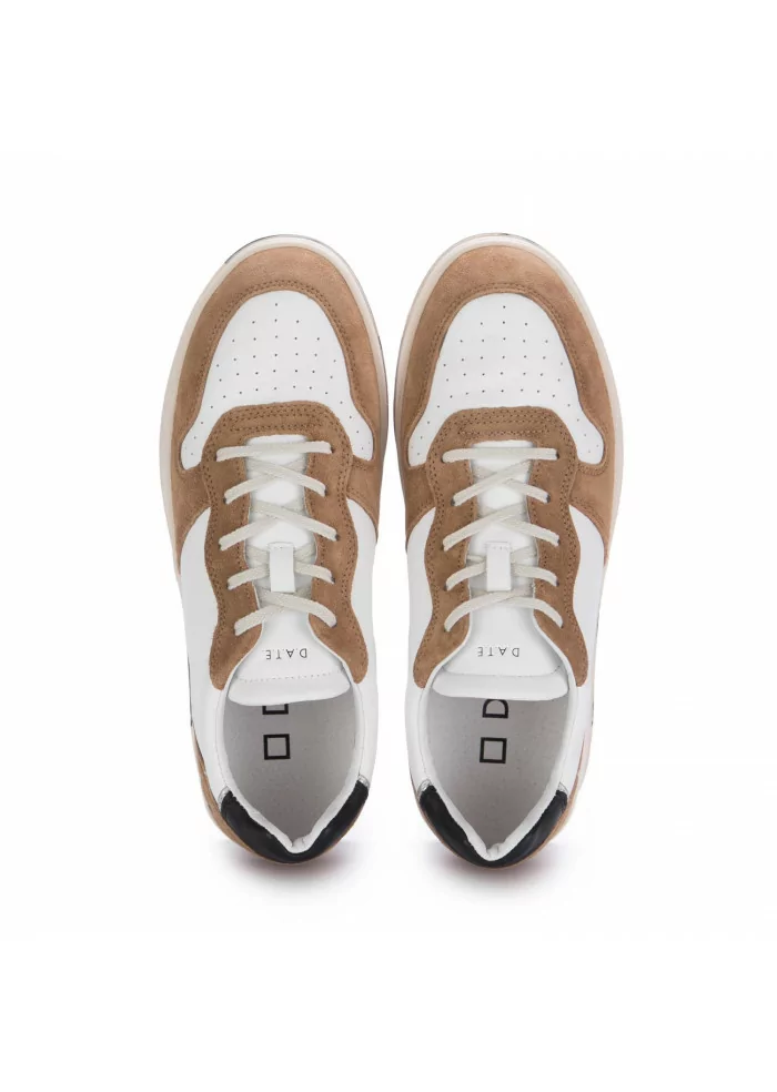 D.A.T.E. | SNEAKERS COURT IN PELLE MARRONE BIANCO